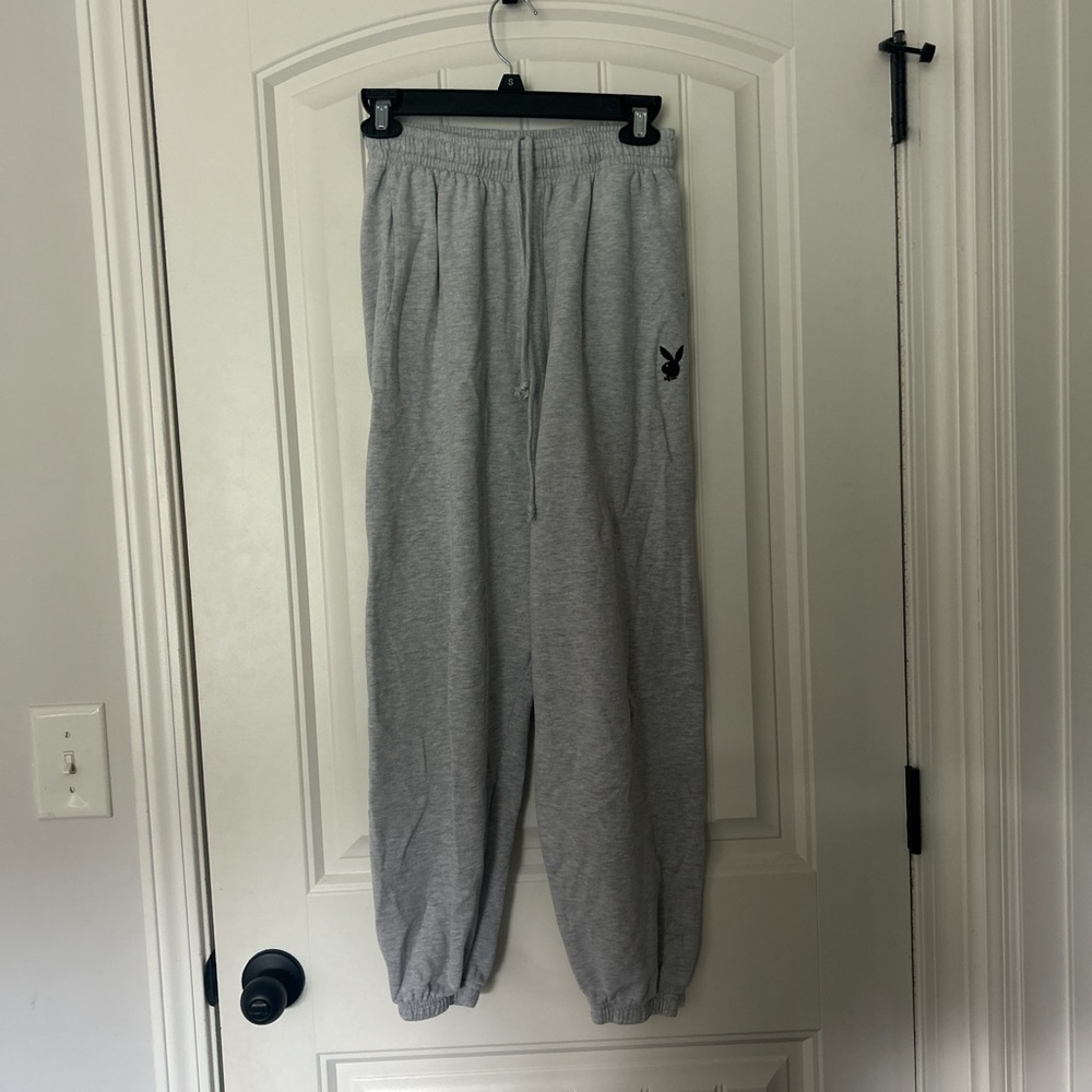 PLAYBOY Gray Jogger Sweatpants Relaxed Fit